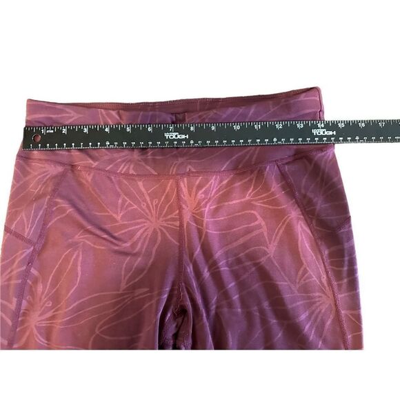 Sweaty Betty- All Day Emboss 7/8 Leggings 4 Way Stretch Leggings Maroon, Medium - Picture 10 of 13